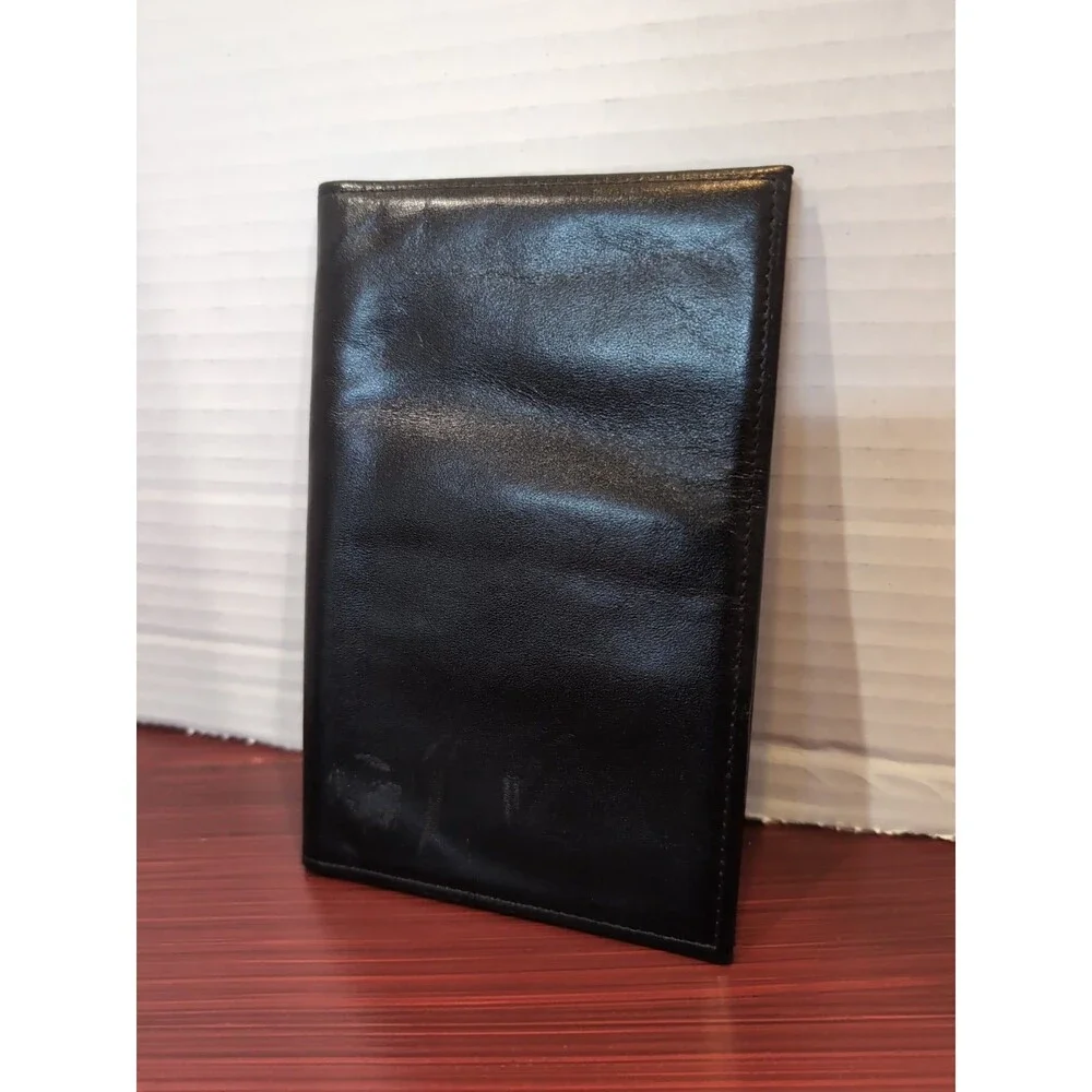 ROYALLE  BREAST POCKET TOP GRAIN COWHIDE LEATHER WALLET CREDIT CARD/CASH  BLACK